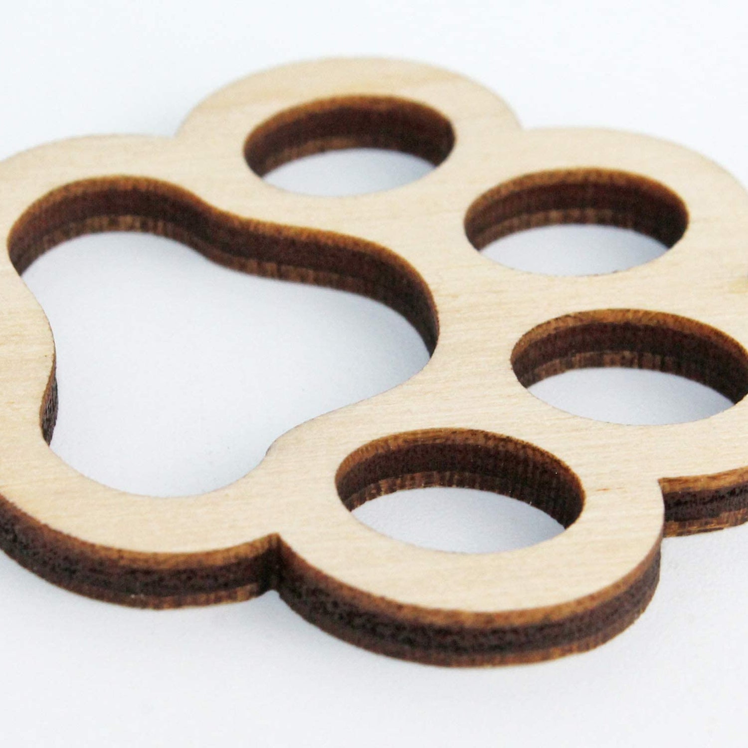 ALL SIZES BULK (12pc to 100pc) Unfinished Wood Wooden Laser Cutout Puppy Dog Paw Prints Dangle Earring Jewelry Blanks Charms Shape Crafts Made in Texan Wood Crafts