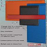 OmniWall 16" x 32" Metal Pegboard Panel 4-Pack for Garage & Home Wall Storage Organization System (Blue) OmniWall