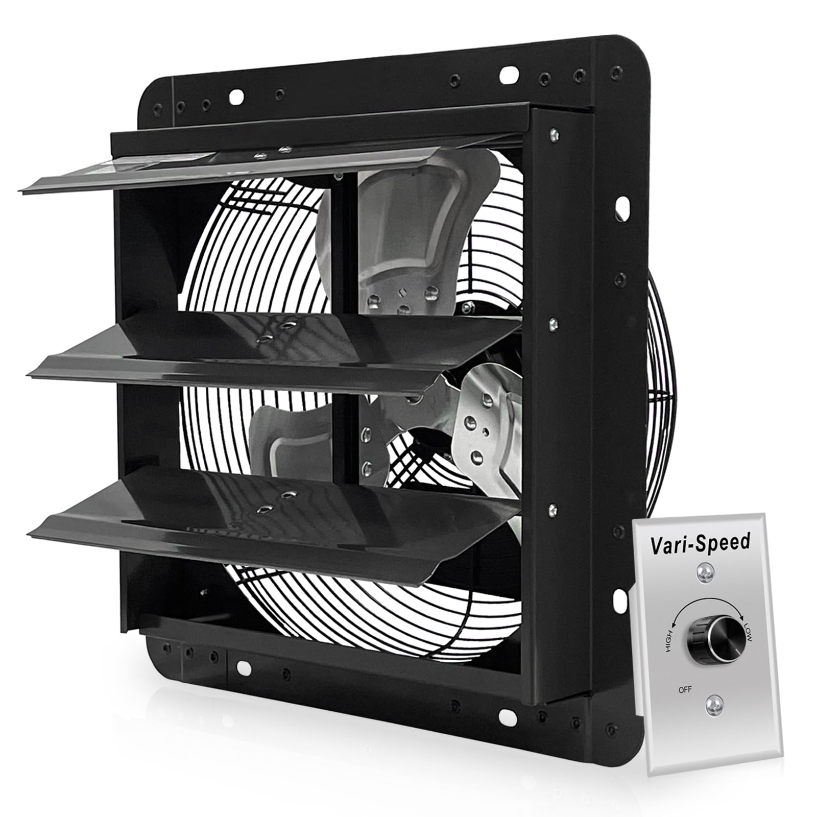 VENTISOL 12 Inch Shutter Exhaust Fan With Variable Speed Controller,1450CFM Wall Mounted Ventilation Fan, Vent Fan For Greenhouses,Shop,Home - WoodArtSupply