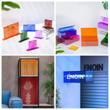 Enoin 1 Pack 12x16 Inches Orange Translucent Acrylic/Plexiglass Sheet 0.118'' 1/8 Thick, Plastic Sheet Colored Board Panel for Glass, DIY, Painting, Enoin