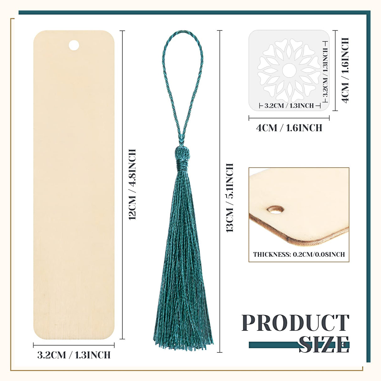 92 Pieces Unfinished Wood Bookmark with Colorful Tassels DIY Templates Blank Bookmarks Ornament Wooden Bookmarks DIY Bookmarks for Kids DIY Crafts TaoBary