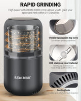 COOL KNIGHT Herb Grinder Electric Spice Grinder [Large Capacity/High Rotating Speed/Electric]- Electric Grinder for Spices and Herbs (Grey 2) COOL KNIGHT