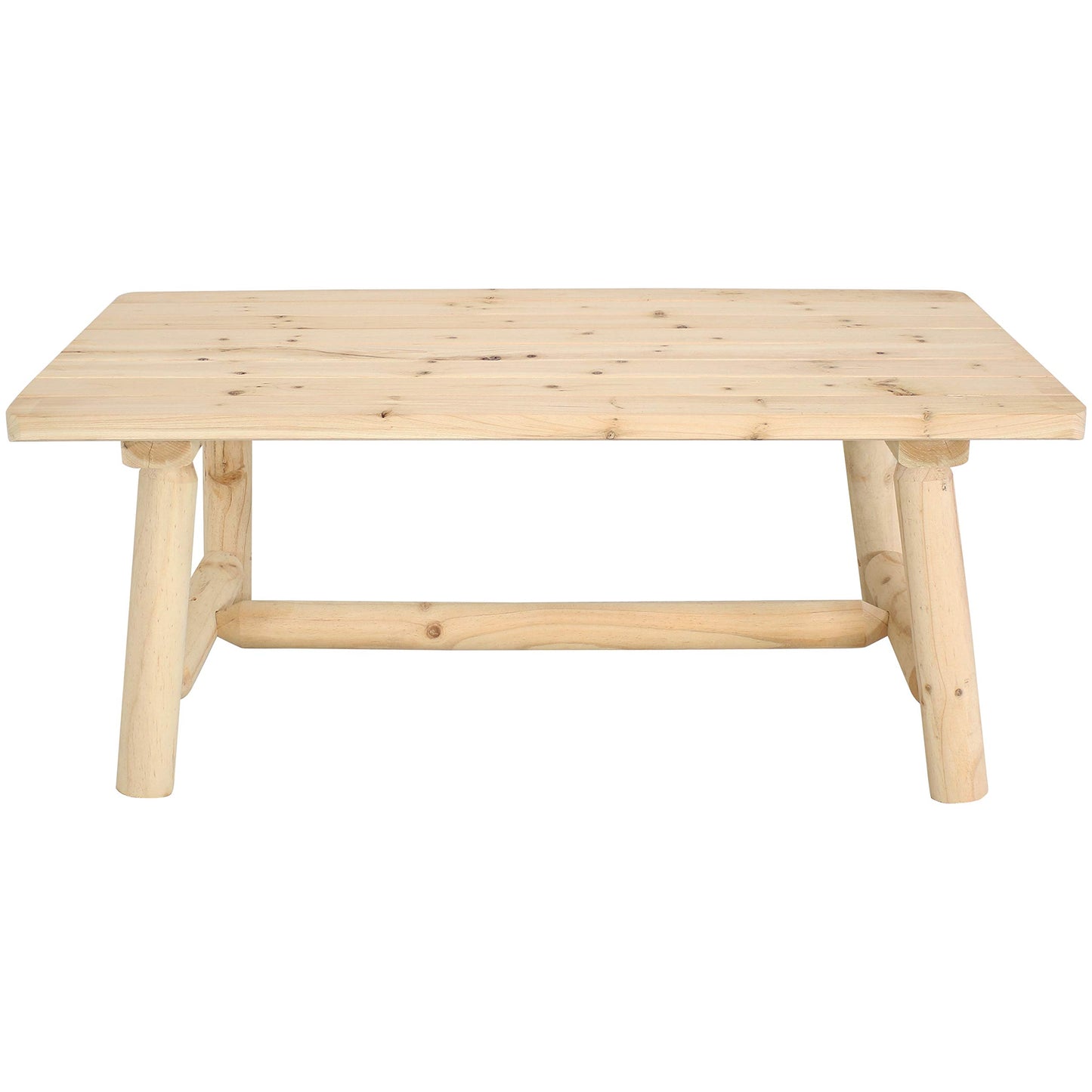 Sunnydaze Unfinished Rustic Wooden Coffee Table - Indoor Home or Cabin - 41-Inch - WoodArtSupply