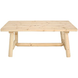 Sunnydaze Unfinished Rustic Wooden Coffee Table - Indoor Home or Cabin - 41-Inch Sunnydaze