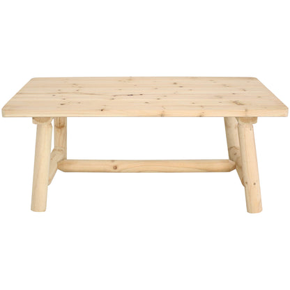 Sunnydaze Unfinished Rustic Wooden Coffee Table - Indoor Home or Cabin - 41-Inch - WoodArtSupply