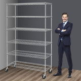 Meet perfect Adjustable Storage Shelves 6 Tier Wire Shelving Unit and Storage, 2100lbs Capacity Metal Shelving Heavy Duty Garage Shelves Storage Meet perfect