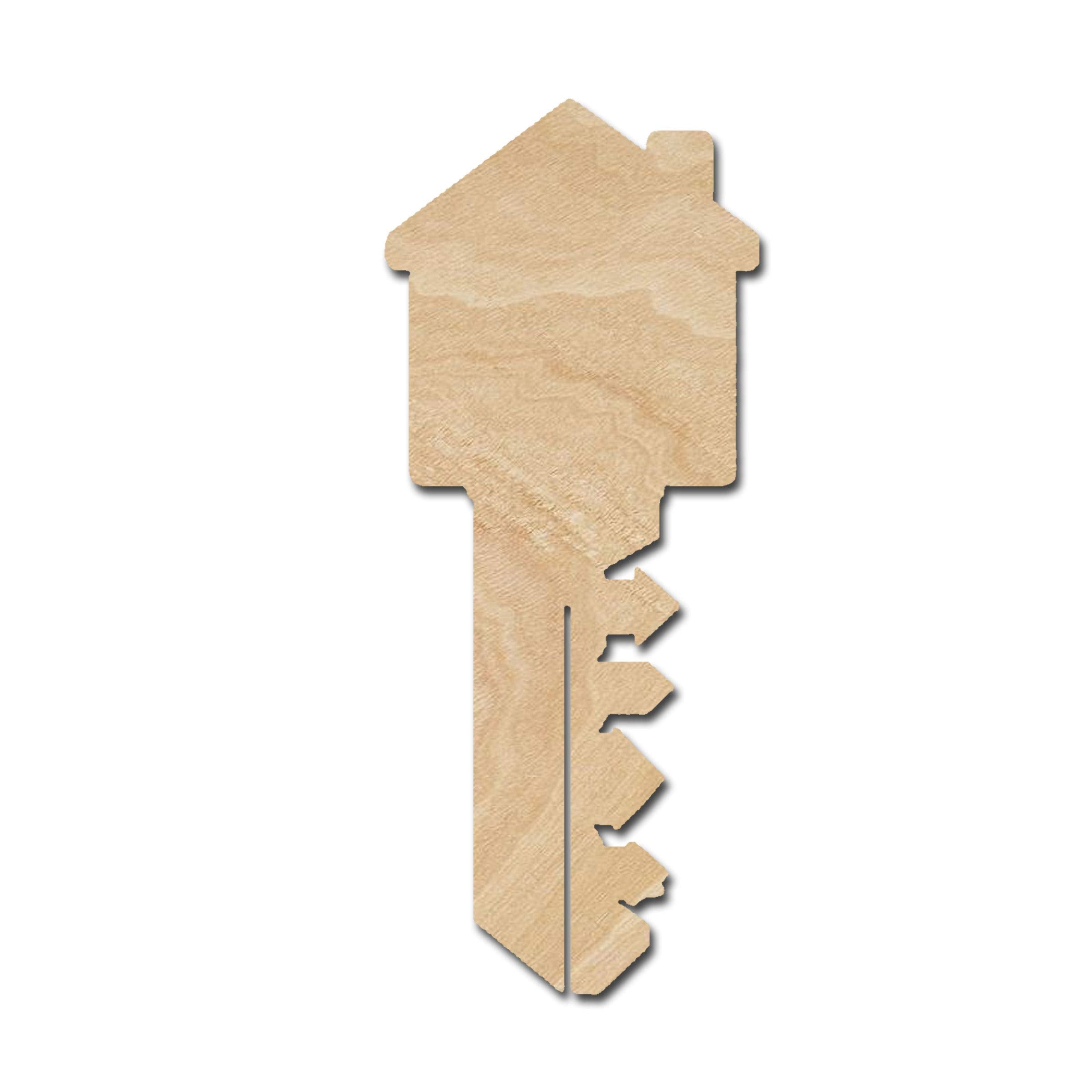 Wood Key Shape House Key Wood Cutouts for crafts, Laser Cut Wood Shapes 5mm thick ...