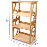 Hedume 3-Tier Bamboo Open Shelf Bookcase - Multipurpose Natural Display Rack Hedume