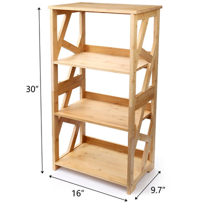 Hedume 3-Tier Bamboo Open Shelf Bookcase - Multipurpose Natural Display Rack - WoodArtSupply