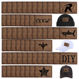 60PCS Blank Hat Patches Laserable Rectangle Rustic Leatherette Patch Adhesive Faux Leather Patches Blanks for Hats Fabric Custom Repair Sew Laser Bestlabel