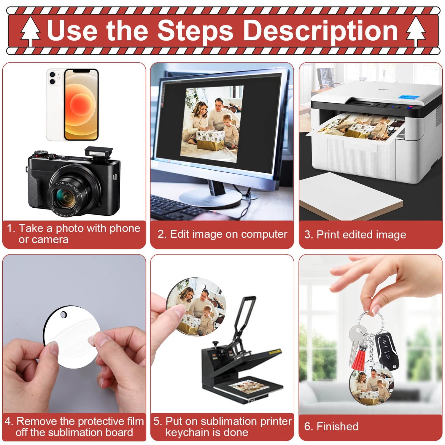 Sublimation Ornament Blanks, Cridoz 28Pcs Round Sublimation Blanks Pendants Bulk for Christmas Day and Halloween Day Ornaments Supplies, DIY cridoz