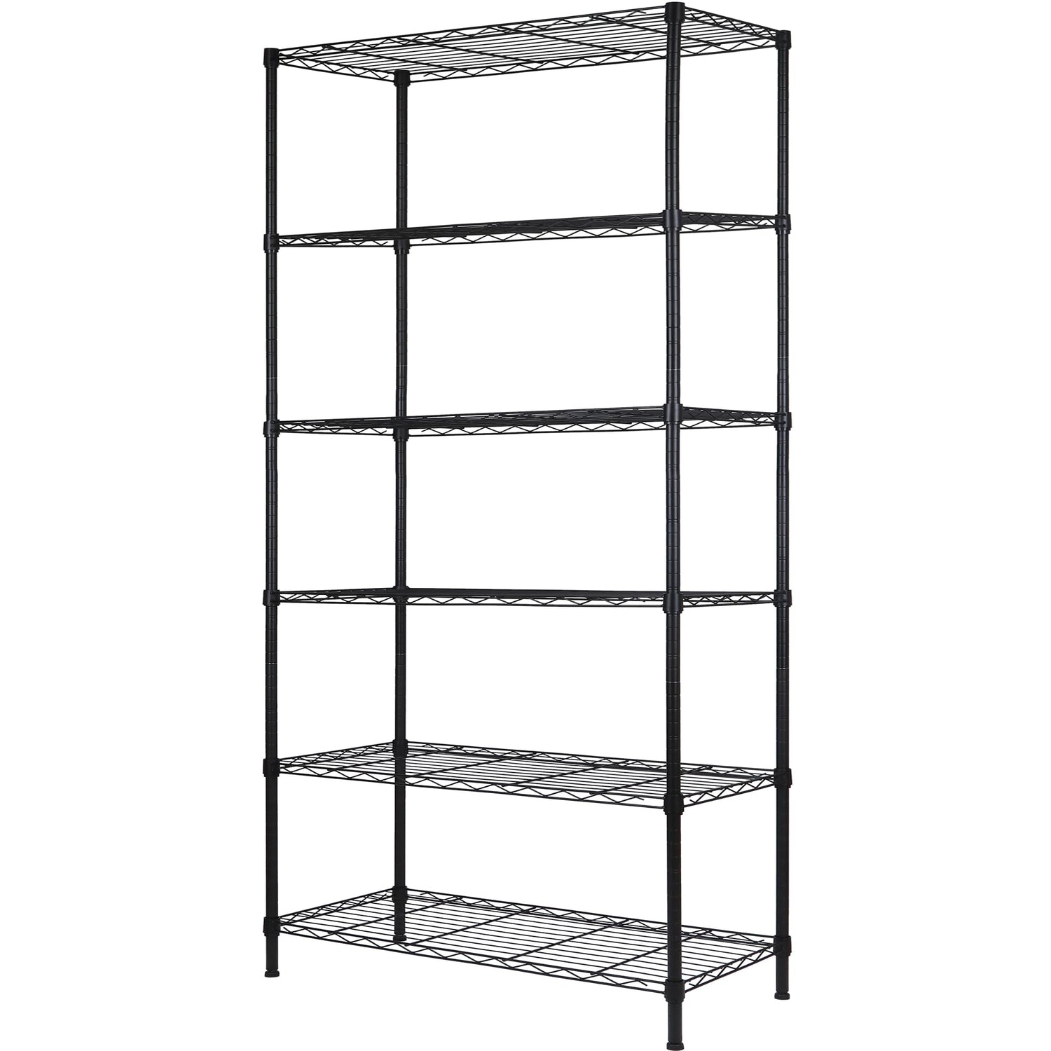 REGILLER 6-Wire Shelving Metal Storage Rack Adjustable Shelves,Standing Storage Shelf Units for Laundry Bathroom Kitchen Pantry Closet (Black,30L x REGILLER