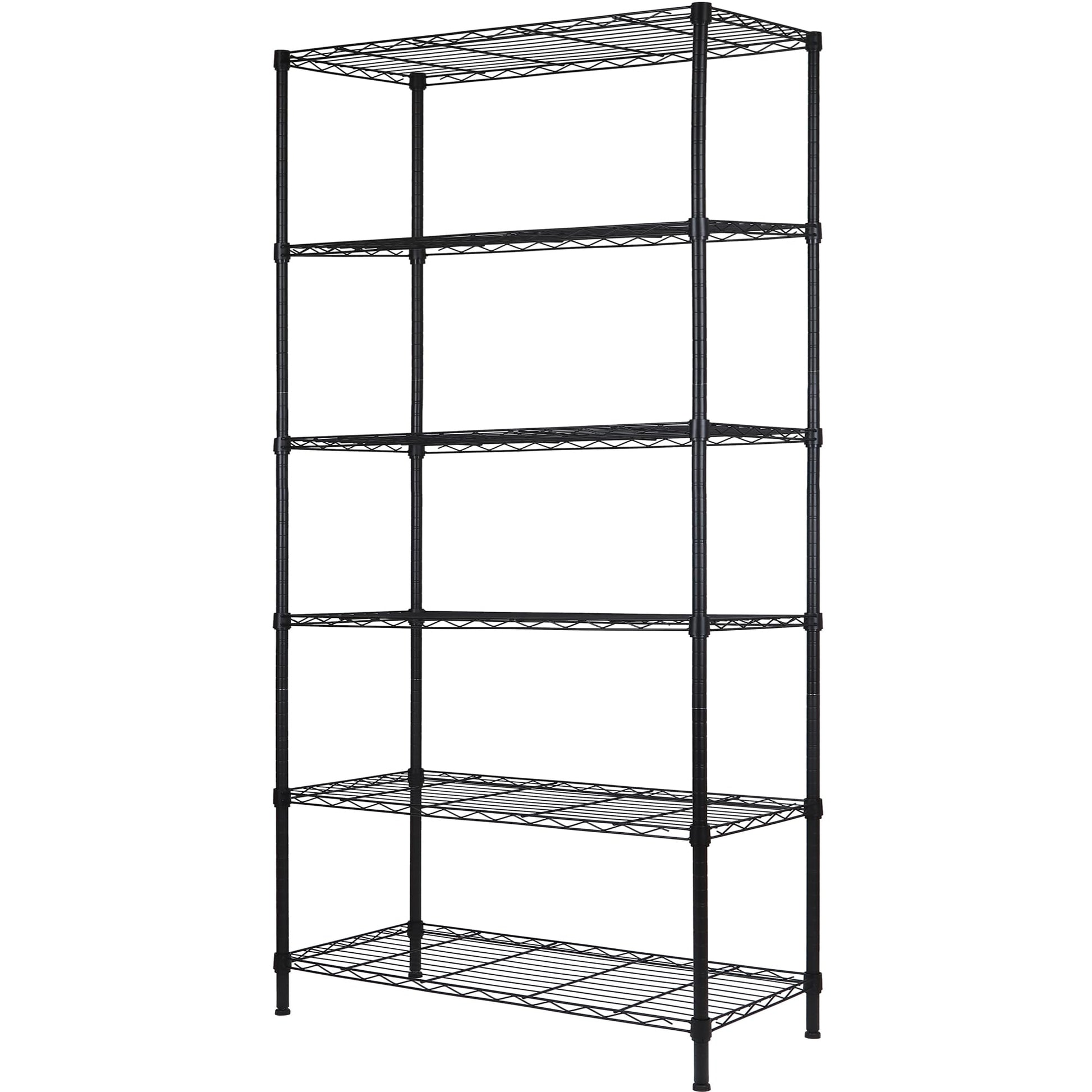 REGILLER 6-Wire Shelving Metal Storage Rack Adjustable Shelves,Standing Storage Shelf Units for Laundry Bathroom Kitchen Pantry Closet (Black,30L x - WoodArtSupply