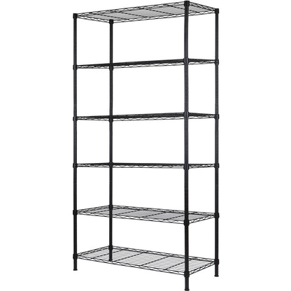 REGILLER 6-Wire Shelving Metal Storage Rack Adjustable Shelves,Standing Storage Shelf Units for Laundry Bathroom Kitchen Pantry Closet (Black,30L x - WoodArtSupply