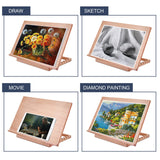 Large Artist Drawing & Sketching Board, 6-Position Adjustable Wood Drafting Table Easel, 24.8"L x 16.5" W (A2) Art Easel for Artist, Beginners, Miratuso