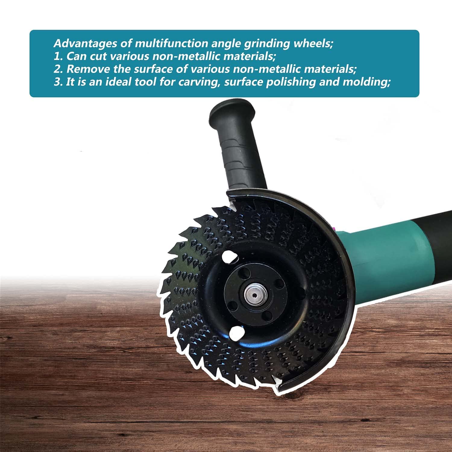 OBA Wood Carving Disc 4-1/2 Inch Wood Cutting Wheel 28-Tooth for Angle Grinder Wood Carving,Polishing,Carving with 7/8 inch Arbor OBA