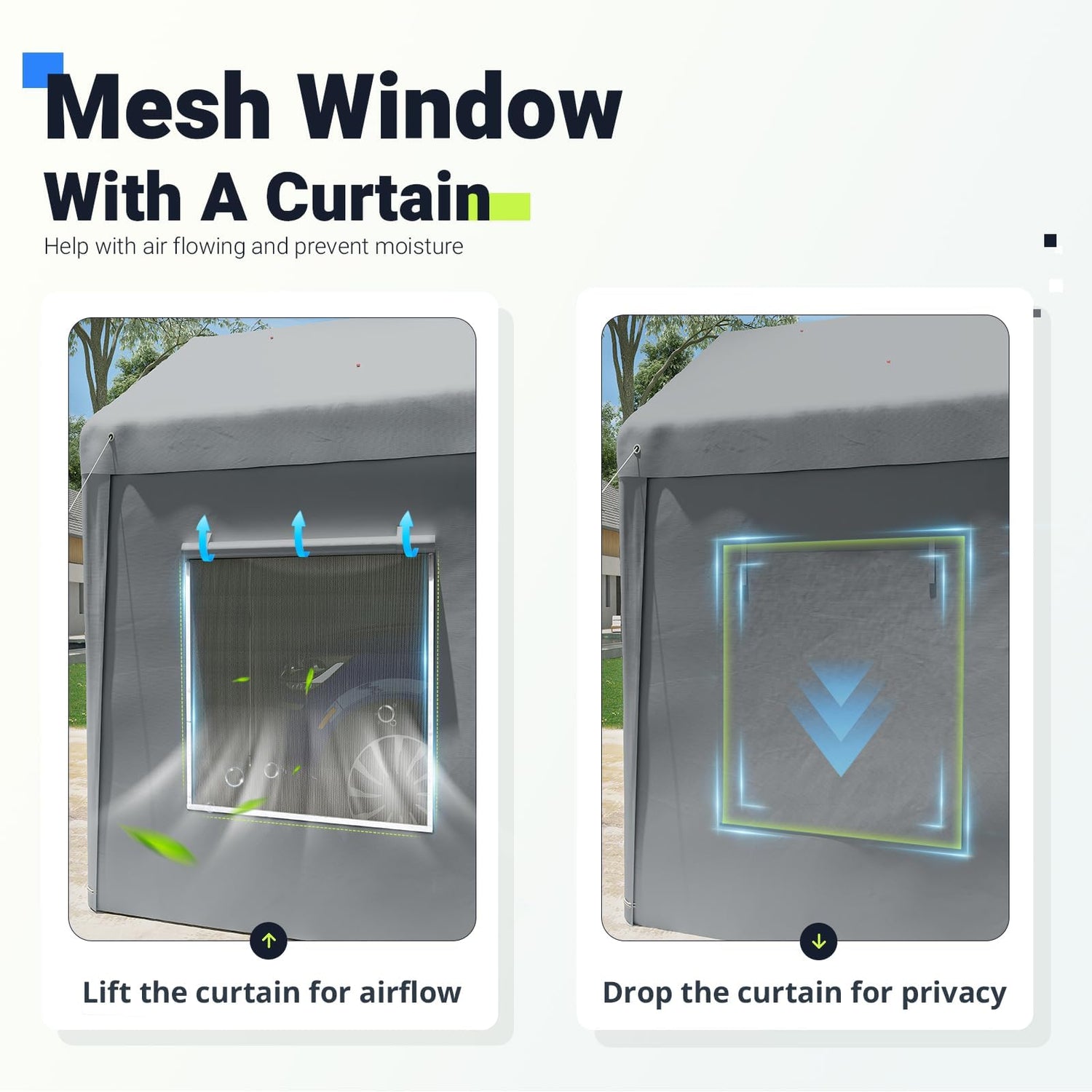 Quictent 12'x20' Carport with Roll-up Ventilated Windows, Heavy Duty Car Port Anti-Snow Car Canopy Carport Canopy Portable Garage Shelter Boat Quictent