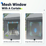 Quictent 12'x20' Carport with Roll-up Ventilated Windows, Heavy Duty Car Port Anti-Snow Car Canopy Carport Canopy Portable Garage Shelter Boat Quictent