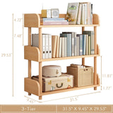 OSCHF Modern Oak 3-Tier Wooden Open Bookcase with Sturdy Solid Wood Frame OSCHF