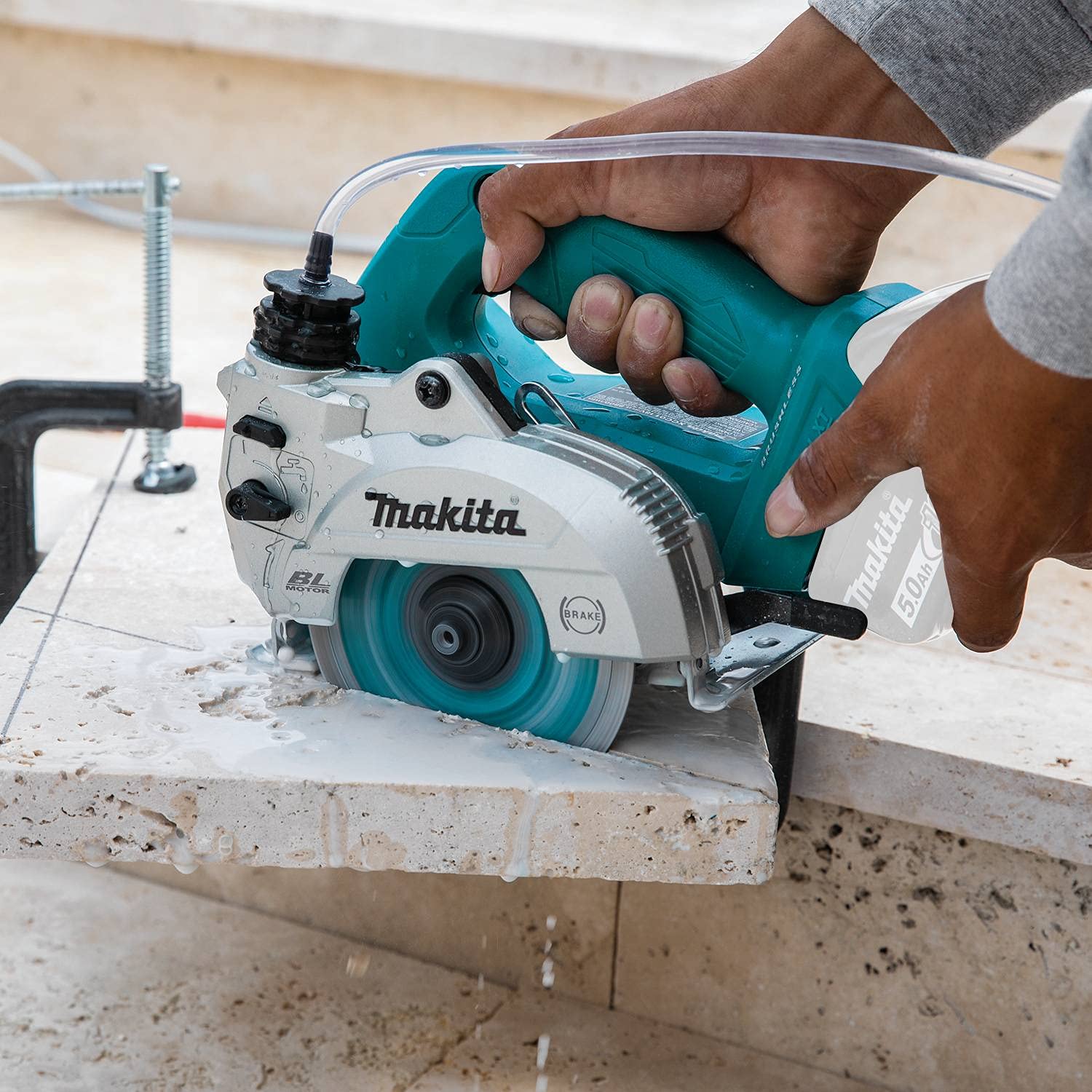 Makita XCC01Z 18V LXT® Lithium-Ion Brushless Cordless 5" Wet/Dry Masonry Saw, AWS® Capable, Tool Only - WoodArtSupply