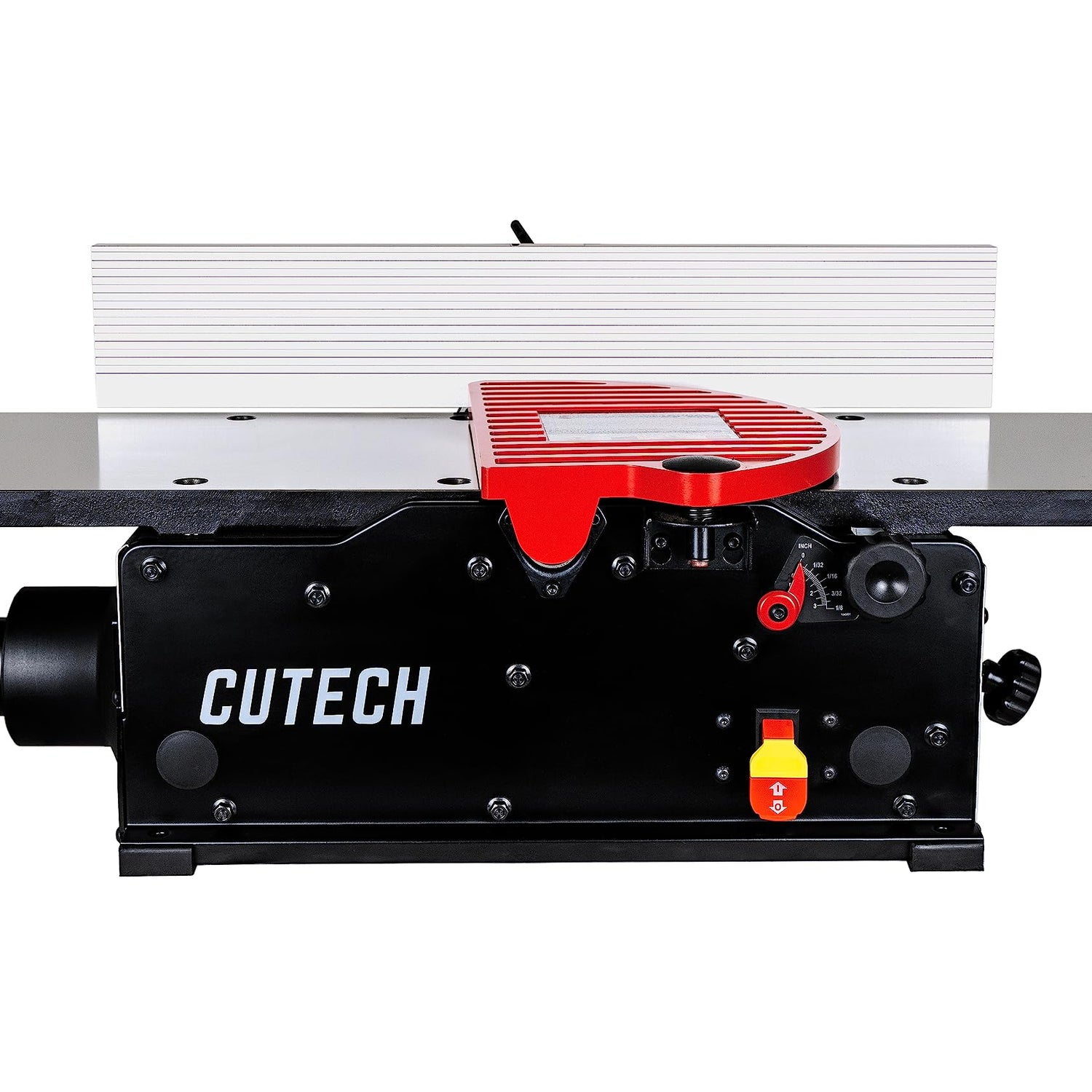 Cutech 401100HI 10-Inch Spiral Cutterhead Benchtop Jointer with Cast Iron Tables, 20 Tungsten Carbide Inserts, Extra Long 24" Fence, Additional Fence CUTECH