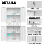 CMY Metal Storage Cabinet, 71" H x 32" W x 16" D Locking Storage Cabinet with Adjustable Shelves and 2 Drawers, Steel Storage Cabinet for Office, CMY