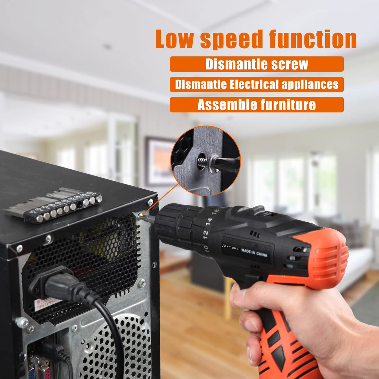 Power Tools Combo Kit, LETTON Tool Set with 60pcs Accessories Toolbox and 16.8V Cordless Drill Set for Home Cordless Repair Tool Kit jar-owl