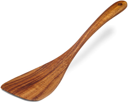 Jilla-hla Wooden Spatula Wooden Turner Acacia Wood,Long Handle Flat Frying Spatula Handmade for Kitchen Cookware (Frying Spatula) - WoodArtSupply