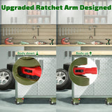 EMBOWLIFE Leveling Casters Wheels, Heavy Duty Workbench Casters with Ratchet Arm 2200 LBS, Green Retractable Casters Set of 4, Nylon Wheels & EMBOWLIFE
