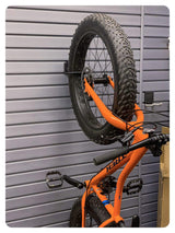 HandiWall Fat Tire Bike Hook with Locking Bracket for Bicycle Storage on Garage Slatwall Panels HandiWall
