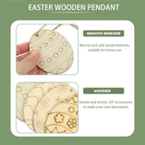 VILLCASE 60pcs Easter Egg Wooden Cutout Unfinished Wood Slice DIY Paint Crafts Hanging Embellishment with Ropes for Kids Painting Easter Party VILLCASE