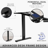 VIVO Electric Stand Up Desk Frame, DIY Workstation, Frame Only, Dual Motor Ergonomic Standing Height Adjustable Base with Memory Controller, Black, VIVO