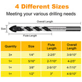 Concrete Drill Bit & Masonry Drill Bit Set, Professional Drill Bit Set (6PCS) for Glass/Brick/Plastic/Cement/Wood/Tile/Etc, Industrial Strength TITGGI