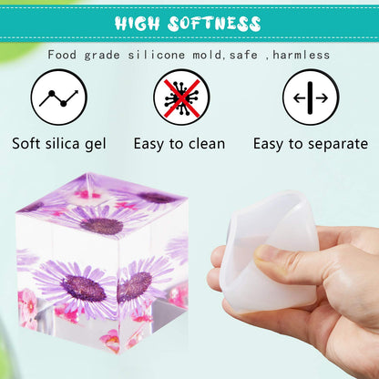 7 Pieces Square Resin Molds Rectangle Resin Molds Candle Mold Cube Casting Molds for Insect Specimen Coaster Flower Pot Candle Soap Jewelry Holder