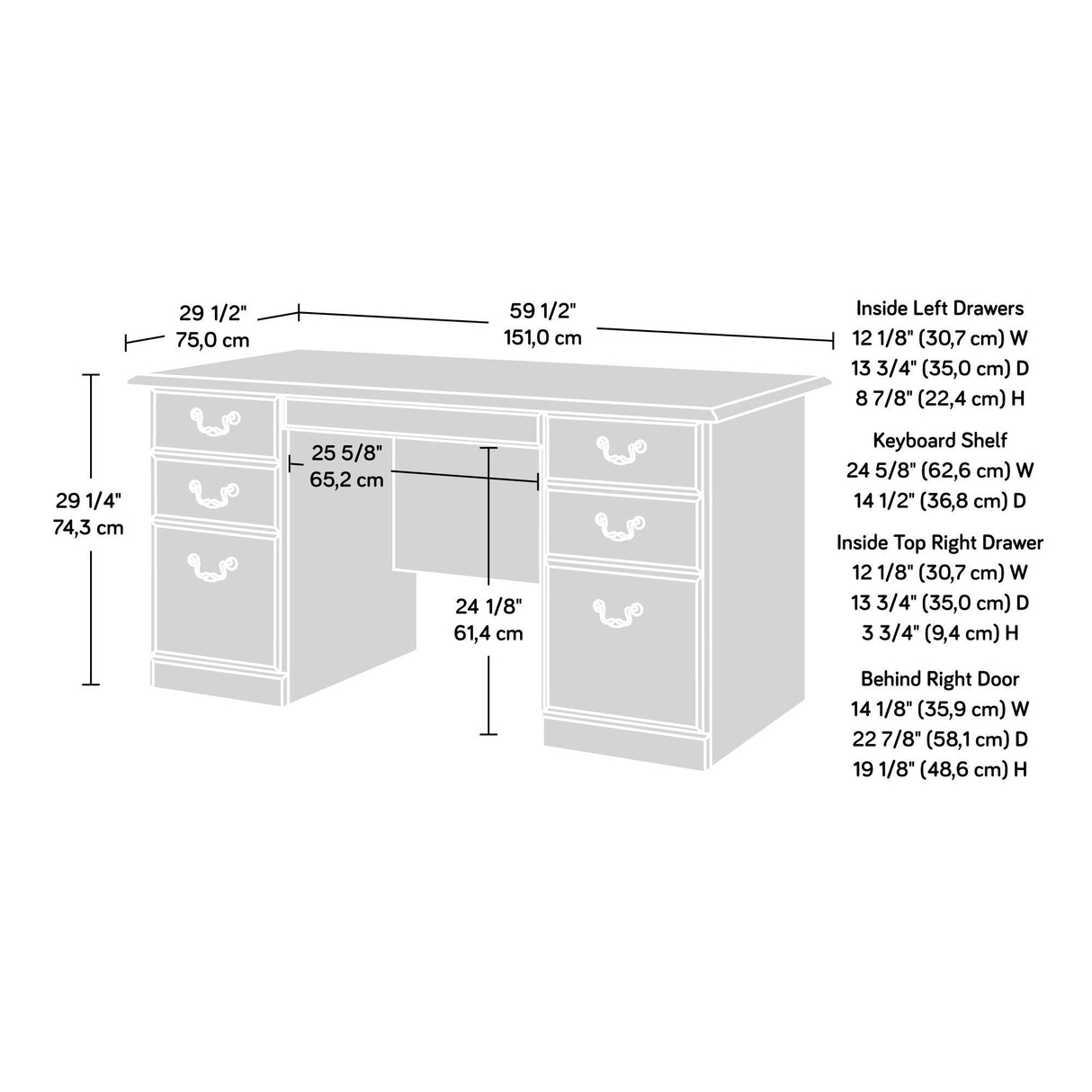 Sauder Heritage Hill Computer Desk, Classic Cherry finish Sauder