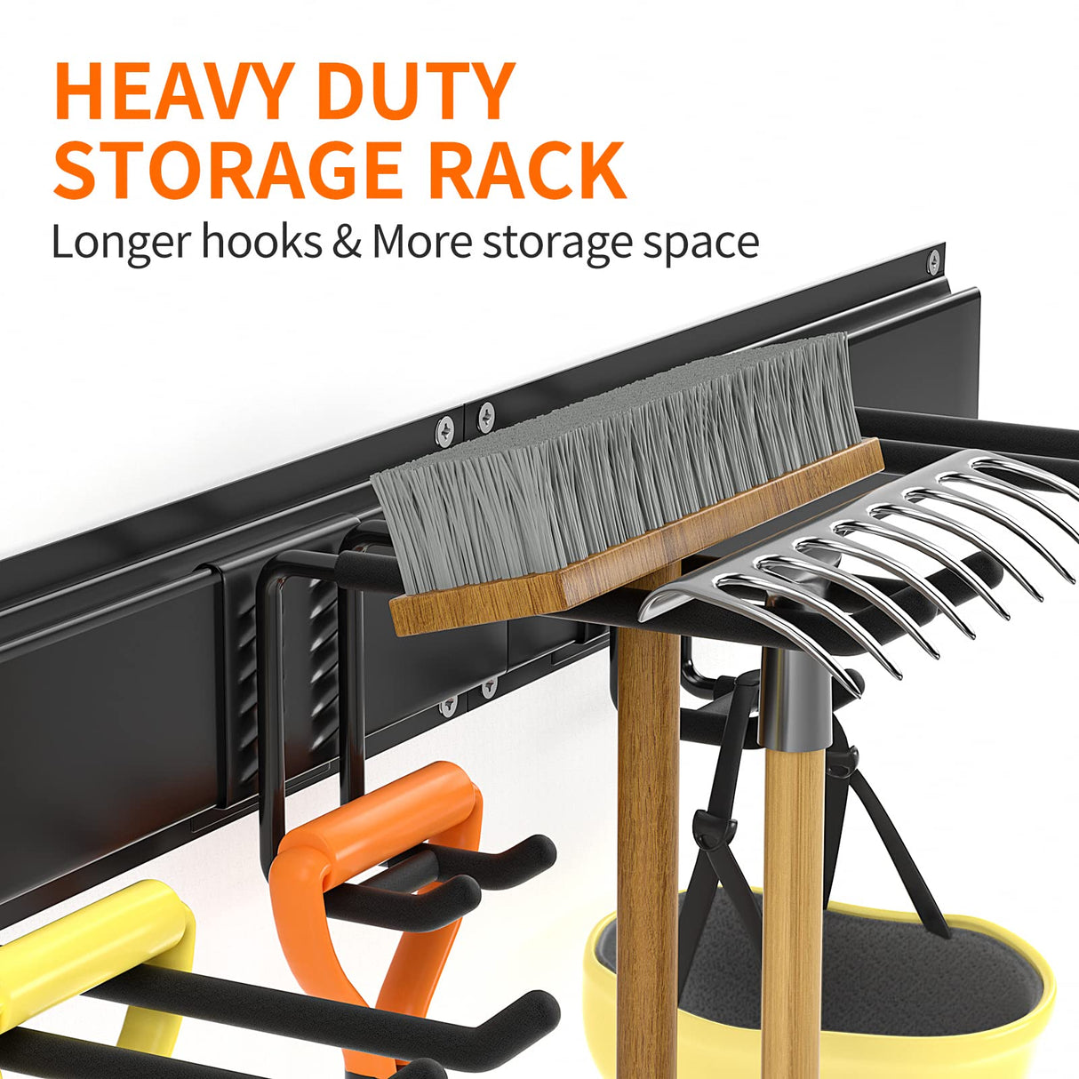 Garage Tool Organizer Wall Mount 11 PCS, Yard Garden Tool Organizer, Adjustable Garage Organizers with 8 Heavy Duty Hooks, Max Load 500lbs Garage Ailadl