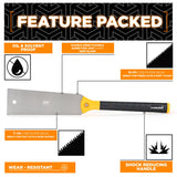 STEELHEAD 10-Inch (250mm) Ryoba Double Edge Japanese Pull Saw for Woodworking, Forged Japanese SK Steel, 7TPI & 15TPI, Flexible Blade, STEELHEAD