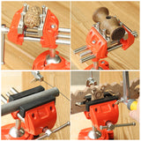 MAXMAN Clamp Bench Vise with Post Universal 8 Inch Woodworking Vise 360° Heavy Duty Cast Steel Table Clamp Vise with Swivel Base for Workbench DIY MAXMAN