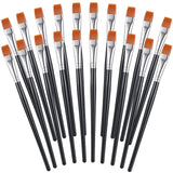 20 Pcs Flat Acrylic Paint Brush Wide Paint Brushes Watercolor Quality Synthetic Artist Paint Small Brush Bulk Painting Brush for Detail Art Painting Zonon