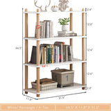 IOTXY Modern White 4-Tier Wooden Bookshelf – Stylish Open Storage Rack for Home and Office IOTXY