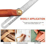 Bonsicoky 9 Inch T-Bevel Angle Finder Sliding Gauge, Adjustable Ruler Protractor with Hardwood Handle, Metric Marks Bonsicoky
