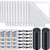 Riakrum 12 Pieces LED Light Base with Clear Acrylic Sheet 3D Night LED Lamp Display Base 16 Colors and 4 Modes Remote Control USB Cable for DIY Craft Riakrum