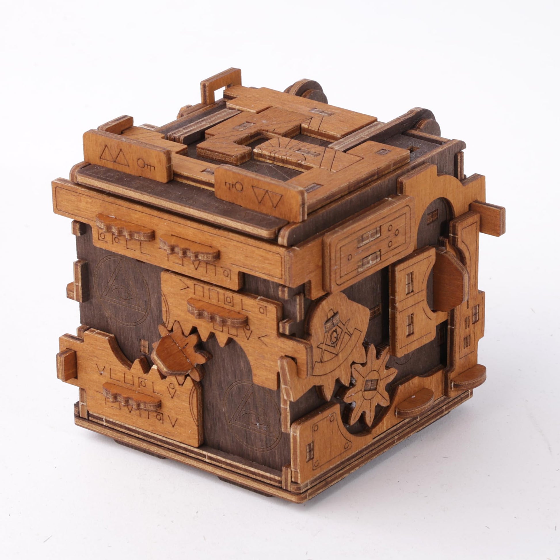 WOODEN.CITY Challenging Escape Room Puzzle Box - Hard Puzzle Box - Cluebox Escape Puzzle - Difficult Puzzle Box - 3D Escape Room Puzzle - Brain - WoodArtSupply