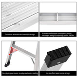 Giantex Work Platform Aluminum Step Ladder Drywall Safe CE Approved of Capacity 330 LBS Heavy Duty Portable Bench Folding Ladders Stool w/Non-Slip Giantex