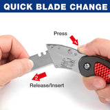 WORKPRO Folding Utility Knife Set Quick Change Blade, Back-lock Mechanism 3-piece with 10-piece Extra Blades WORKPRO