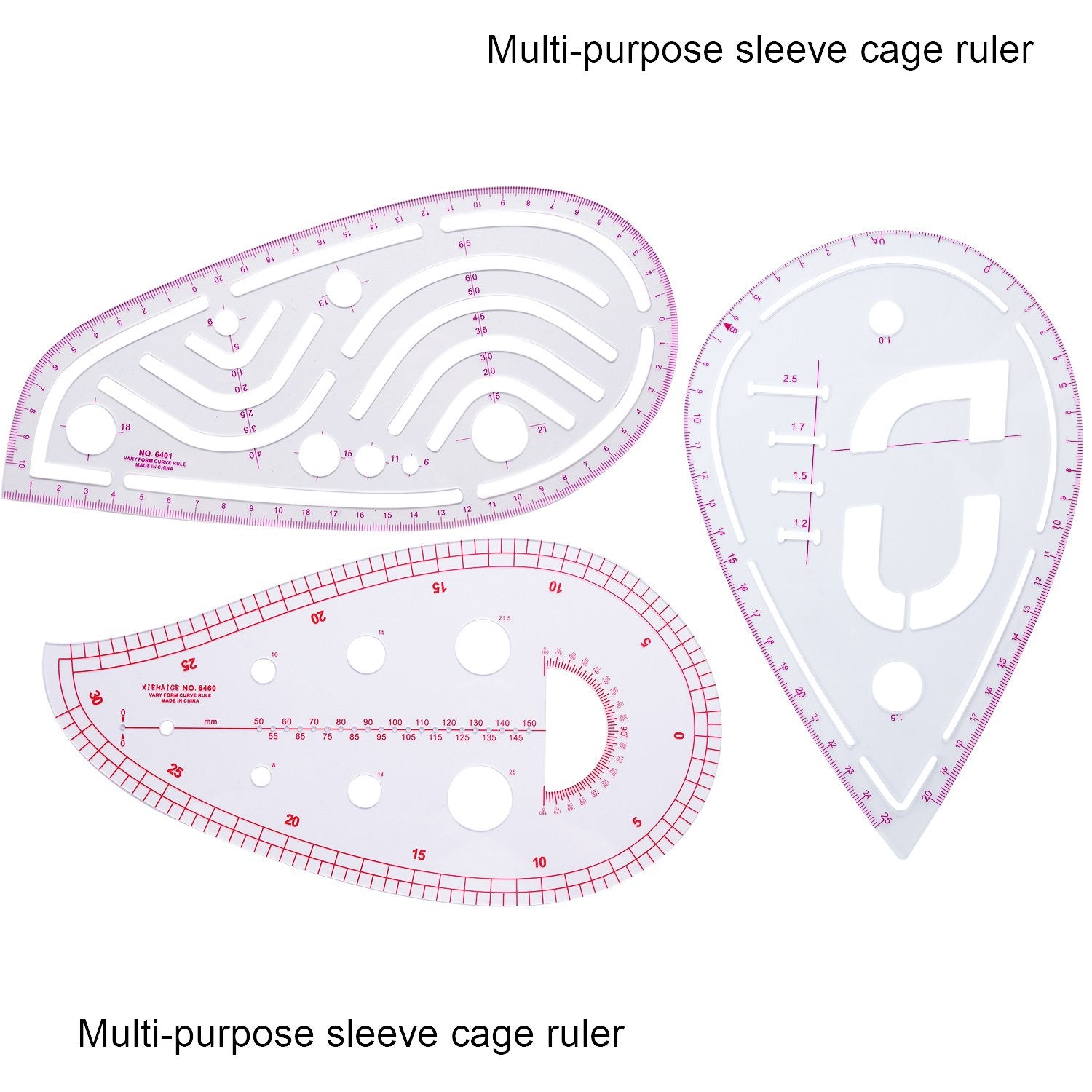 Boao 6 Pieces Sewing Curved Ruler Curved Sewing Rulers Set French Metric Ruler Plastic Sewing Tools Metric Curve Shaped Rulers Making Ruler Kit for Boao