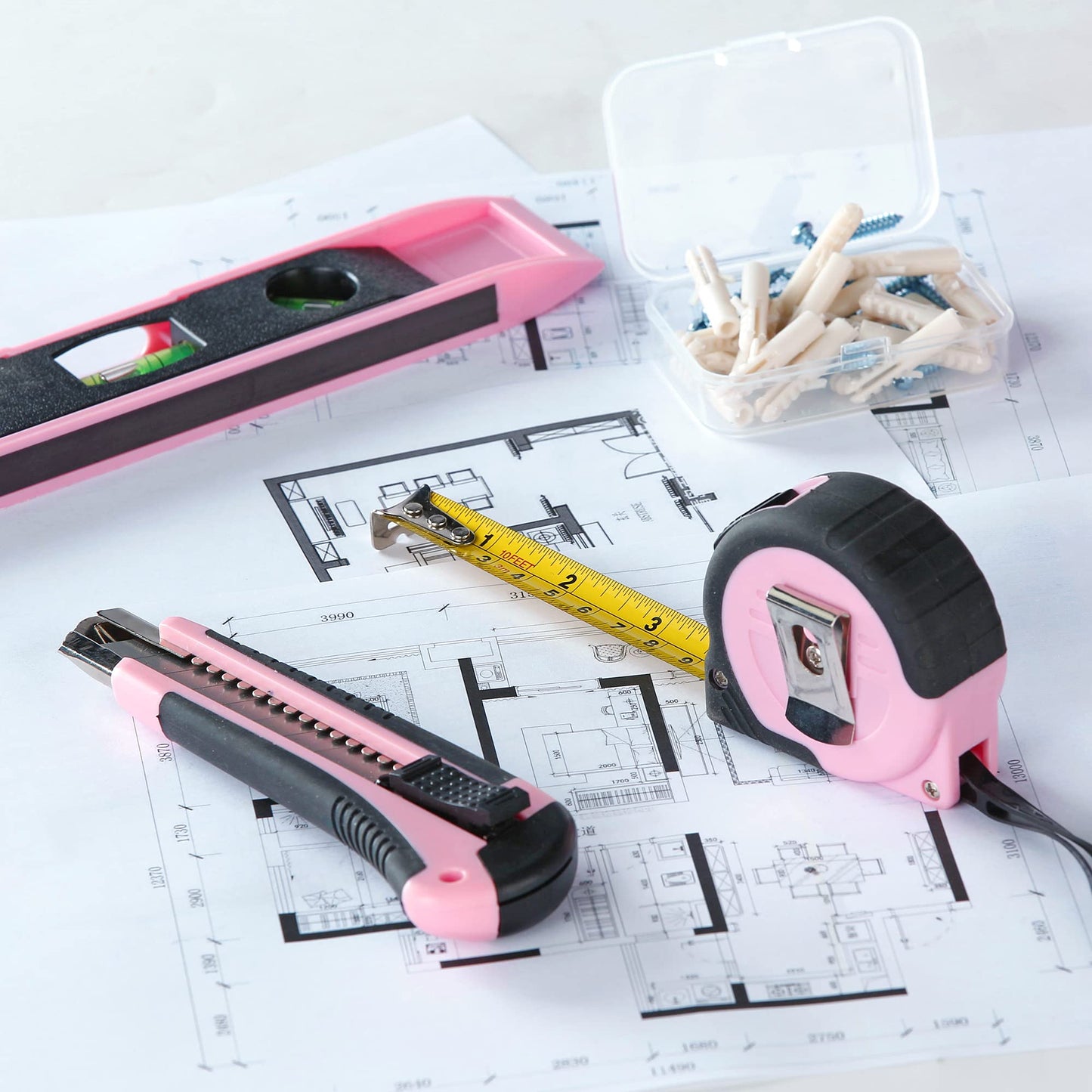 Bielmeier 12V Pink Cordless Drill Set - Essential Women's power drill tool set for Home Projects - Complete Ladies Tool Set with Stylish Pink - WoodArtSupply