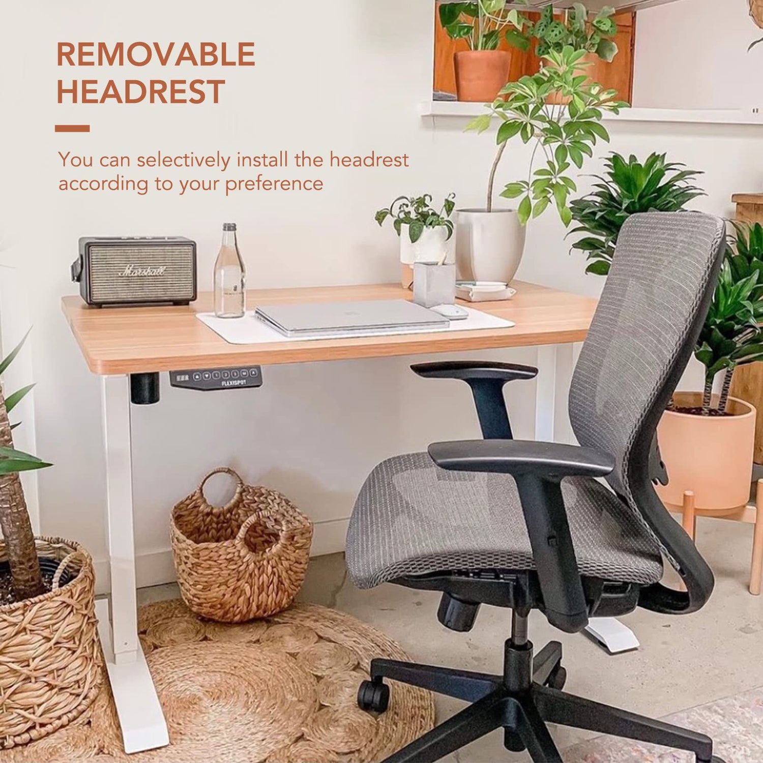 FLEXISPOT OC3B Ergonomic Executive Mesh Office Task Chair Swivel Height Adjustable Seat Headrest Armrest Lumbar Support Caster Wheels For Computer FLEXISPOT