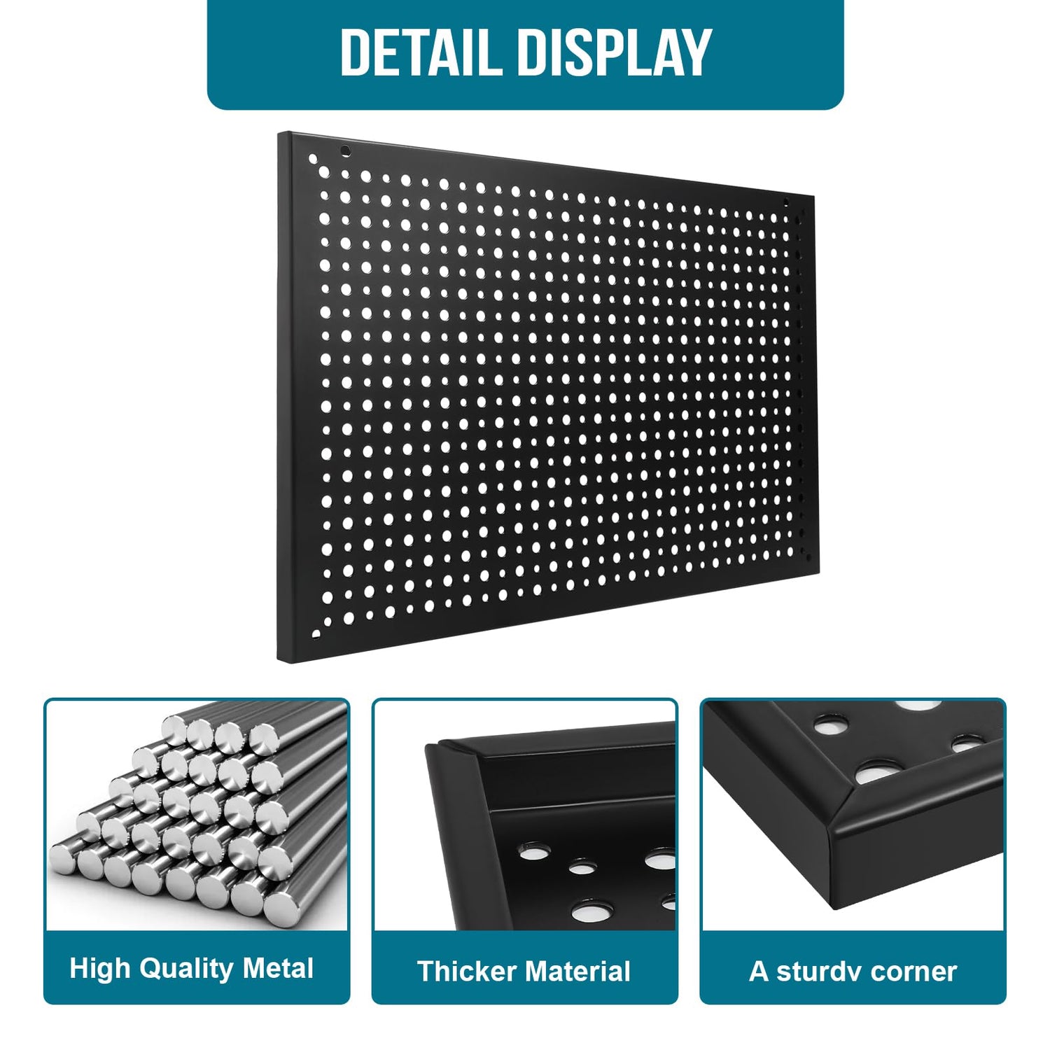 Daanxw Pegboard Rack Garage Storage Steel Horizontal Peg Board Pack,Steel Pegboard Heavy Duty- 4 Pack Metal Peg Board Tool Organization Panels Daanxw