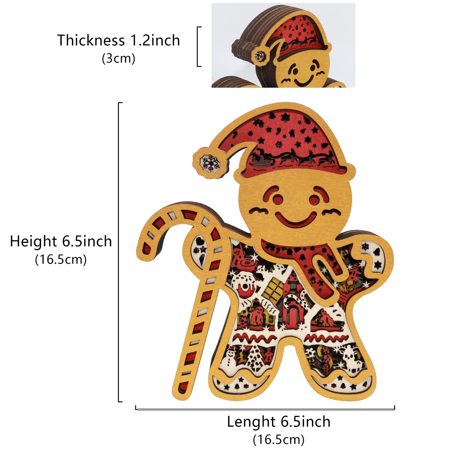 3D Gingerbread Man Wall Art - Rustic Farm Decor for Holiday Home and Creative Gifts CmayAlgc